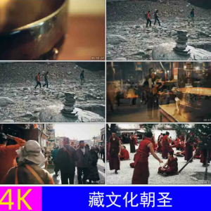 青海西藏地区人文旅游藏文化朝圣者藏族高原自然超高清视频4K素材